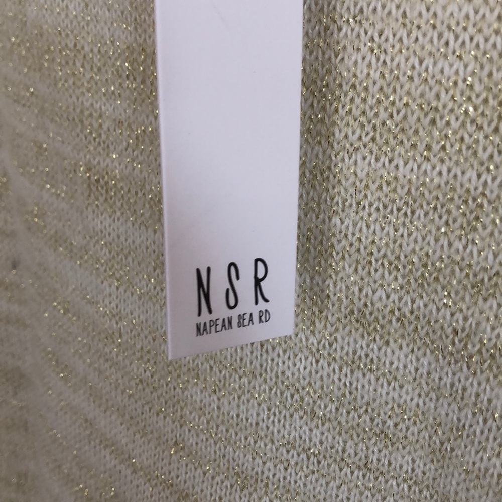 NSR Mock Neck Knit Sweater in cream size XL - Picture 5 of 7